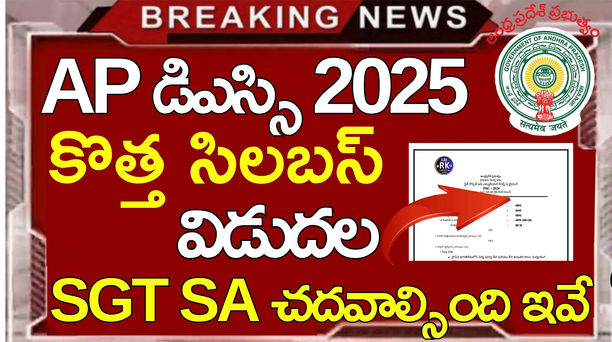 Ap Dsc 2025 SGT New Syllabus In Telugu